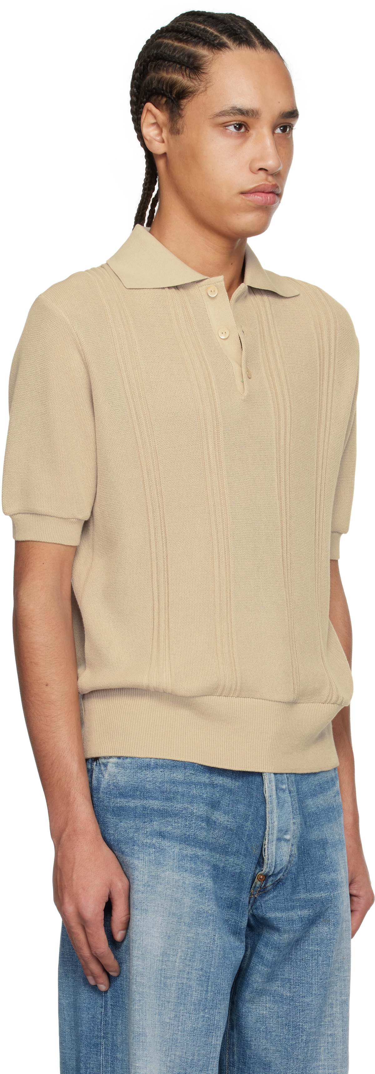 タイガタカハシ　LOT.526 C.1960'S POLO KNIT Taiga Takahashi Beige Lot. 526 C.1960's Polo Taiga Takahashi