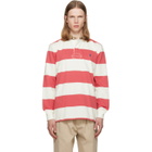 Polo Ralph Lauren White & Pink Classic Fit Khaki-Collar Rugby Shirt