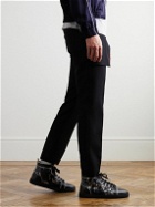 Christian Louboutin - Louis Metallic Camouflage-Print Leather High-Top Sneakers - Black