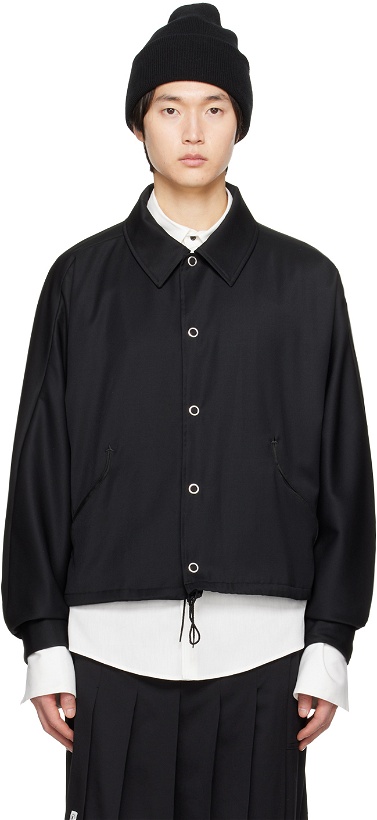 Photo: KOZABURO Black Spread Collar Jacket