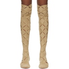 ISA BOULDER SSENSE Exclusive Beige Thigh-High Argyle Boots