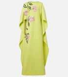 Oscar de la Renta Porcelain Flower wool-blend gown
