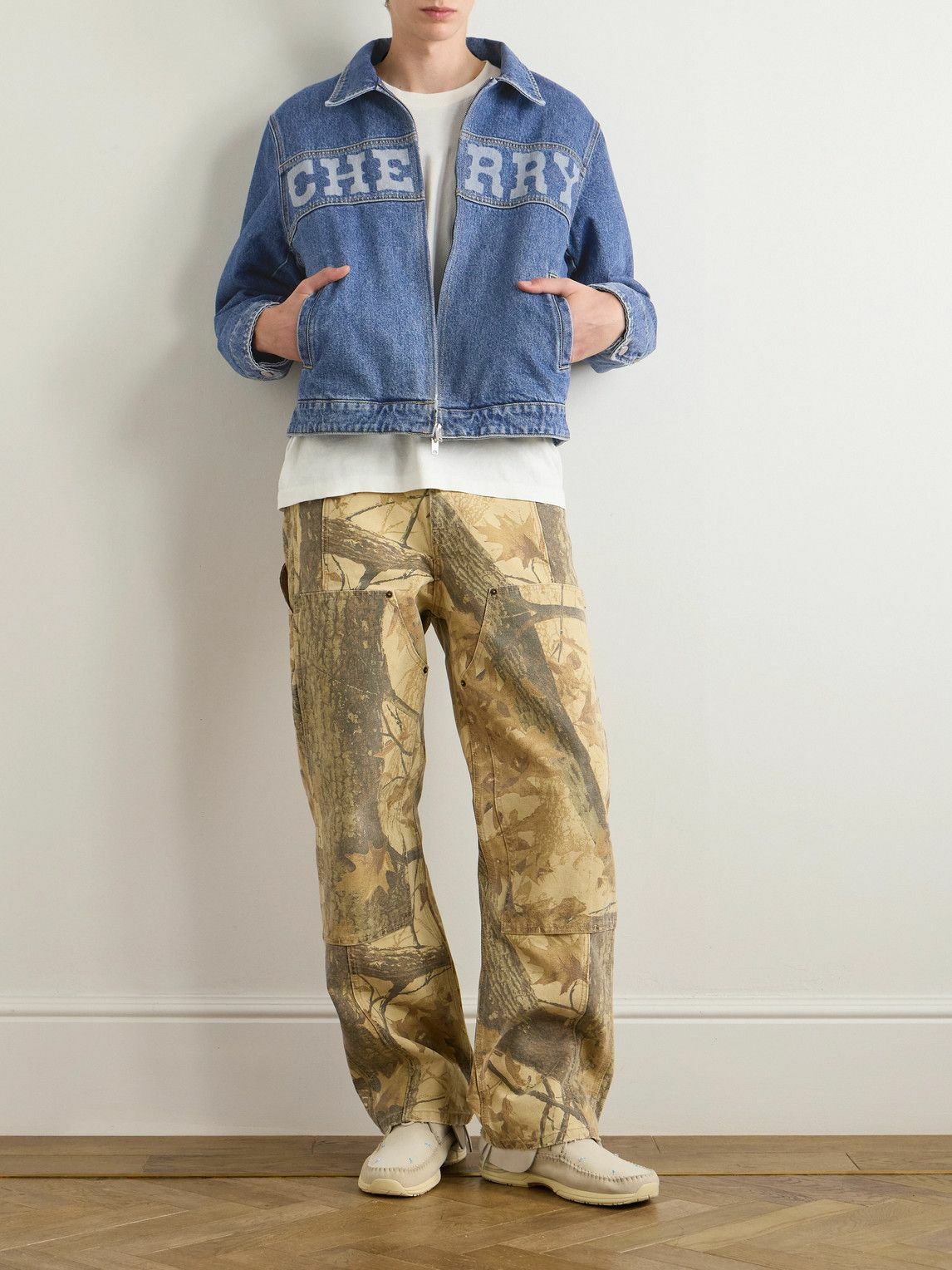 Cherry Los Angeles - Logo-Print Denim Blouson Jacket - Blue