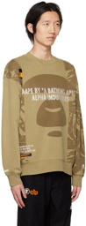 AAPE by A Bathing Ape Khaki Alpha Industries Edition Sweatshirt