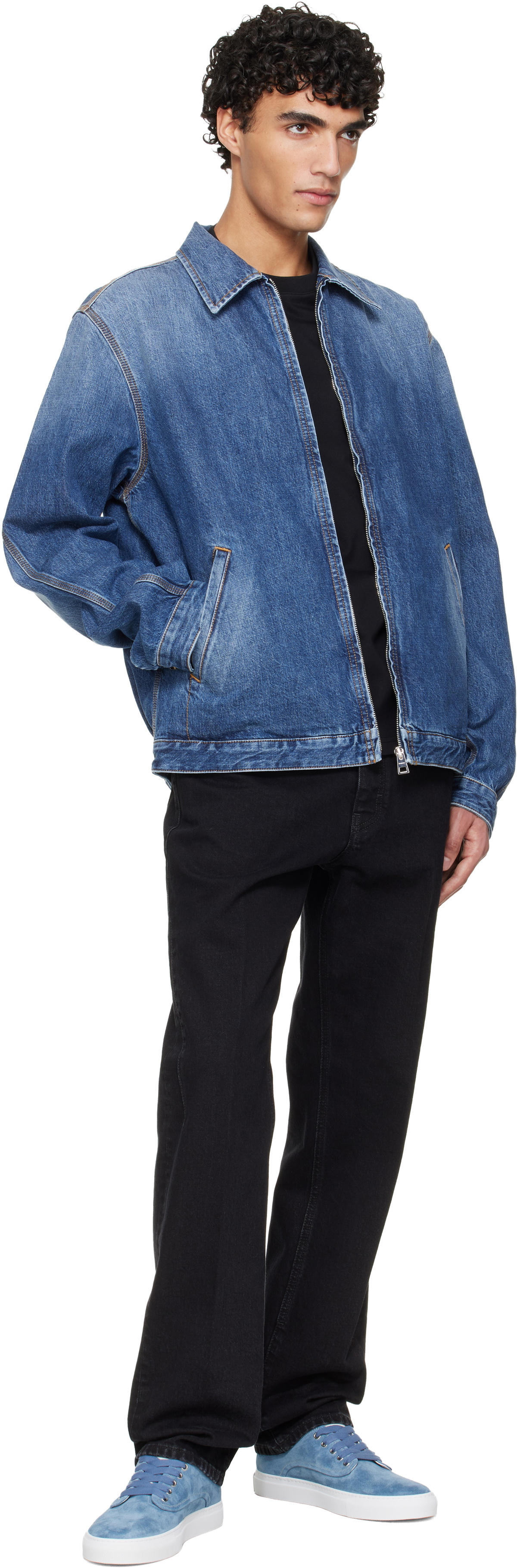 Givenchy Navy Zipped Denim Jacket