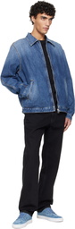 Givenchy Navy Zipped Denim Jacket