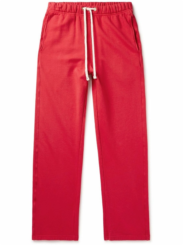 Photo: Les Tien - Straight-Leg Garment-Dyed Cotton-Jersey Sweatpants - Red