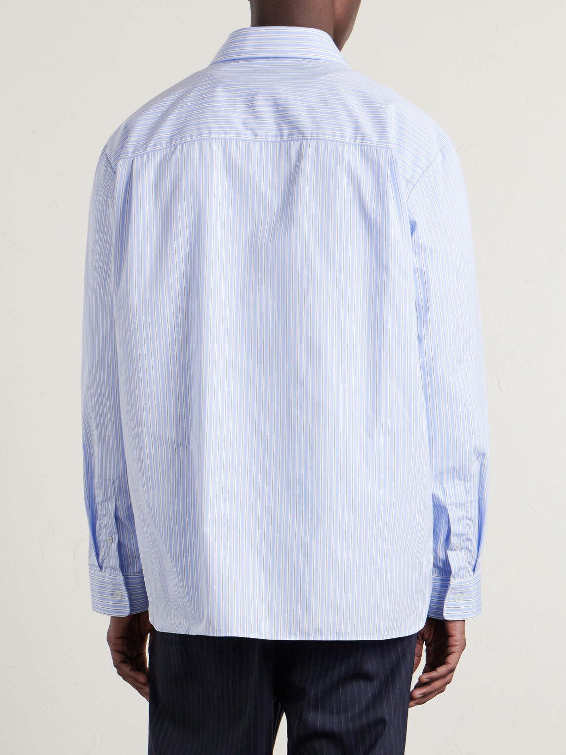 A.P.C. - Malaury Logo-Embroidered Striped Cotton-Poplin Shirt - Blue