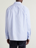 A.P.C. - Malaury Logo-Embroidered Striped Cotton-Poplin Shirt - Blue