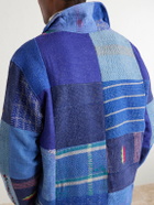 Kartik Research - Kantha Patchwork Embroidered Cotton Jacket - Blue