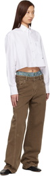 HommeGirls White Cropped Shirt
