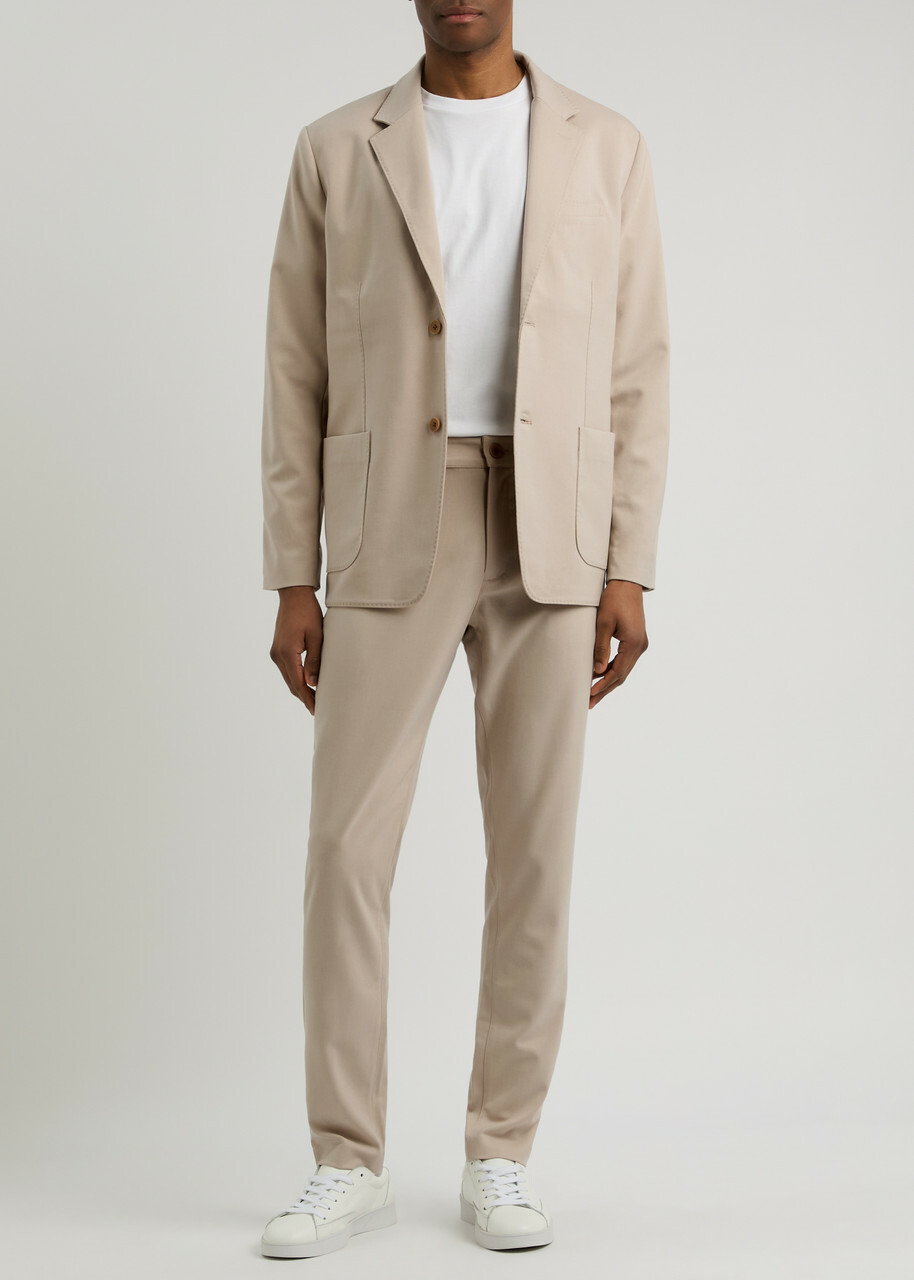 Paige McMillan Jersey-twill Blazer Ecru