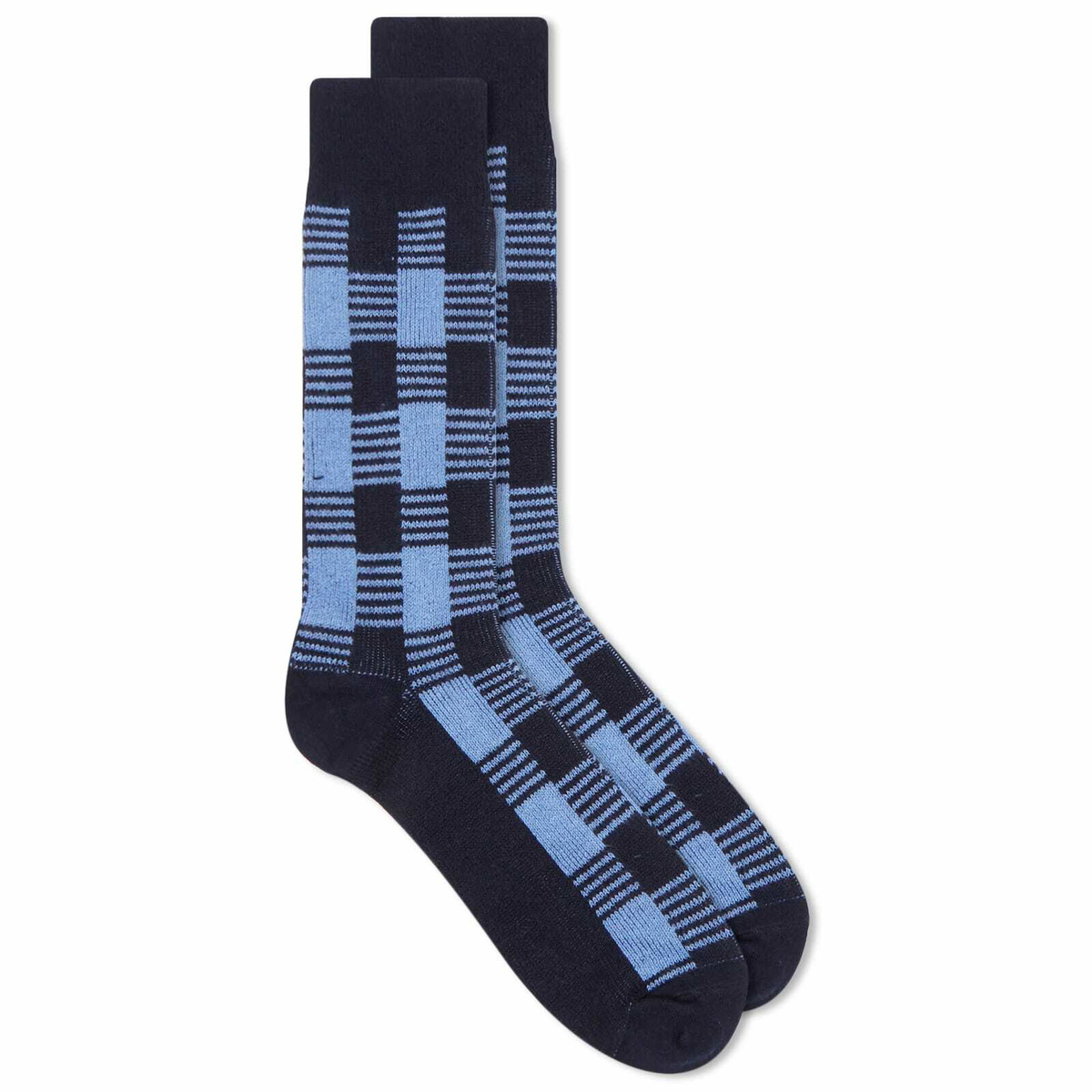 GUEST IN RESIDENCE Women's Gingham Socks in Midnight/French Blue 