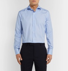Canali - Blue Cutaway-Collar Gingham Cotton-Poplin Shirt - Blue
