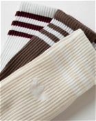 Adidas High Crew Socks (3 Pairs) Brown/White - Mens - Socks