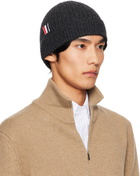 Thom Browne Gray Cashmere 4-Bar Cuff Beanie