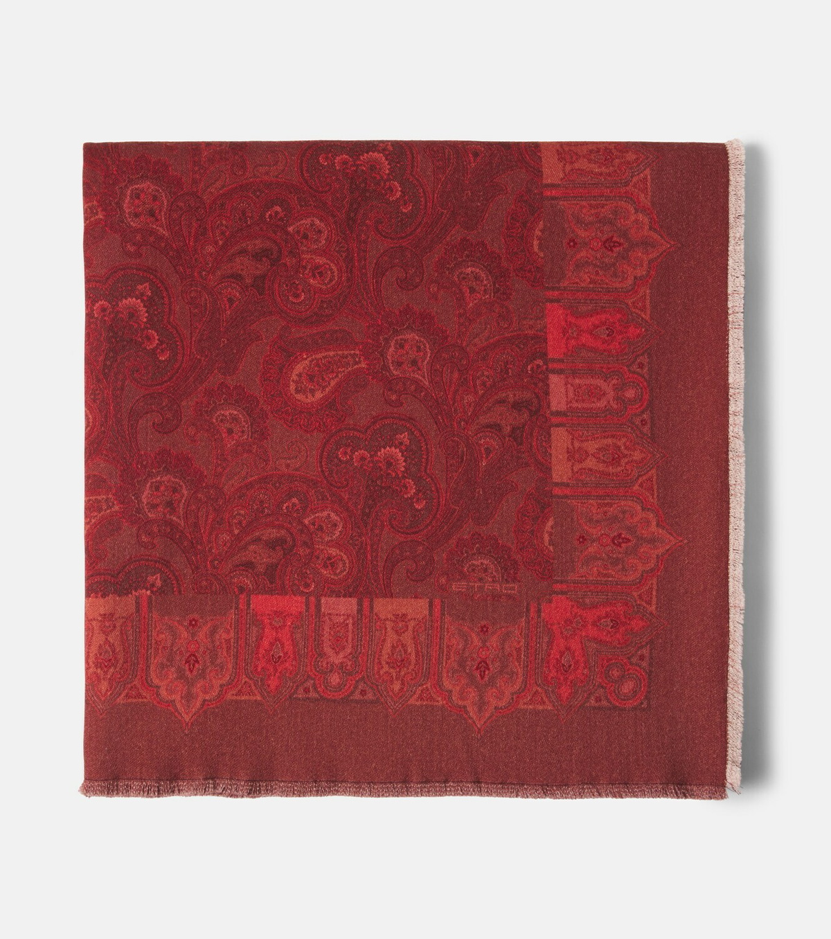 Etro Paisley printed wool throw