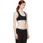 Paco Rabanne Black Elasticized Logo Sports Bra