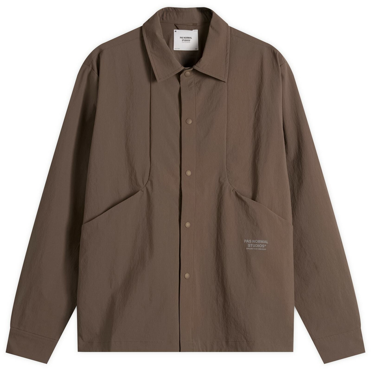 Pas Normal Studios Men's Off-Race Tech Overshirt in Ash Brown