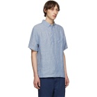 Onia Blue Linen Josh Pullover Shirt