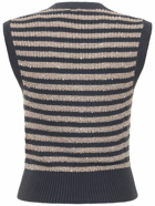 BRUNELLO CUCINELLI - Striped Cotton Knit Lurex Vest