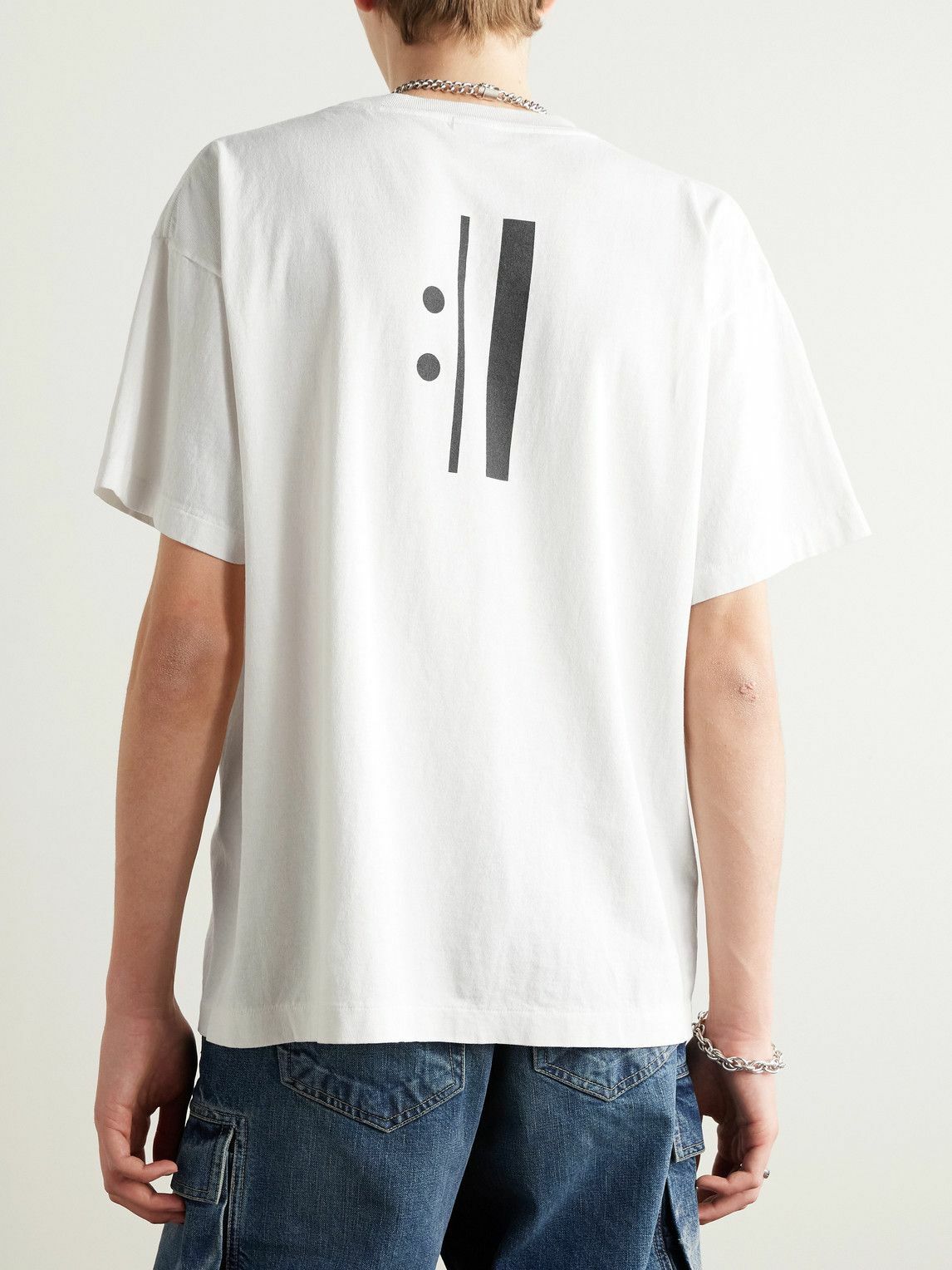 SAINT MXXXXXX - Evangelion Printed Cotton-Jersey T-Shirt - White