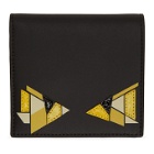 Fendi Black and Yellow Digital Bag Bugs Bifold Wallet
