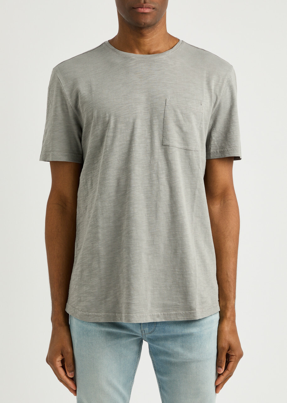 Paige Kenneth Slubbed Cotton T-shirt Grey