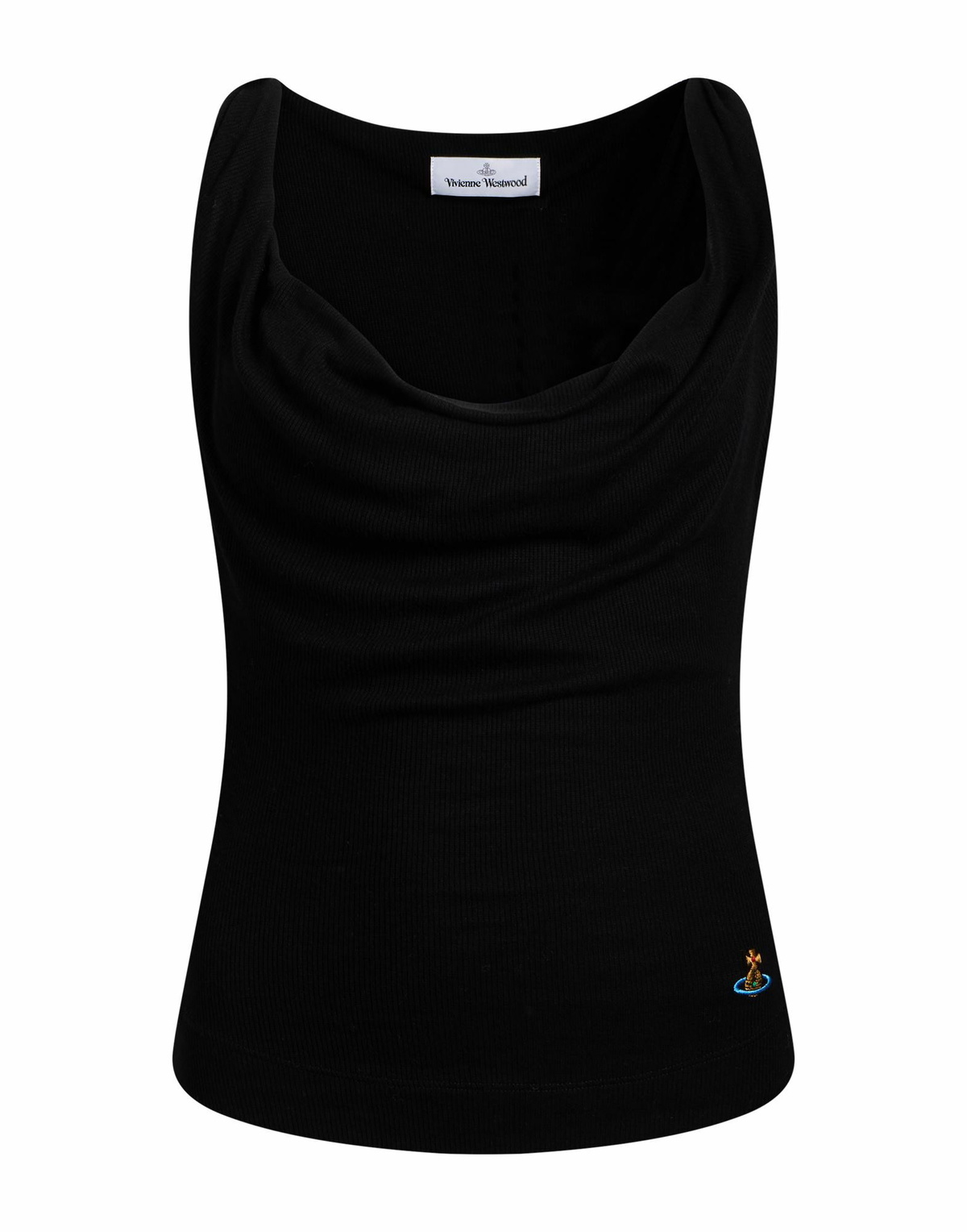 Vivienne Westwood Marina ribbed-knit cotton jersey polo top