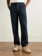 OrSlow - Straight-Leg Herringbone Cotton Trousers - Blue