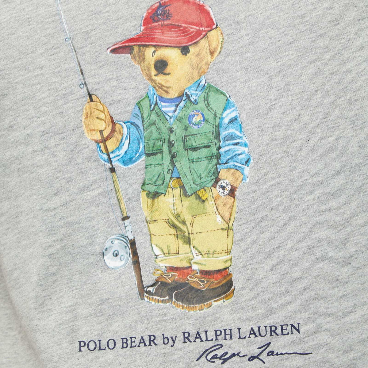 Polo Ralph Lauren Men's Fishing Bear T-Shirt in Andover Heather Polo Ralph  Lauren