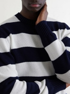 William Lockie - Striped Cotton Sweater - Blue