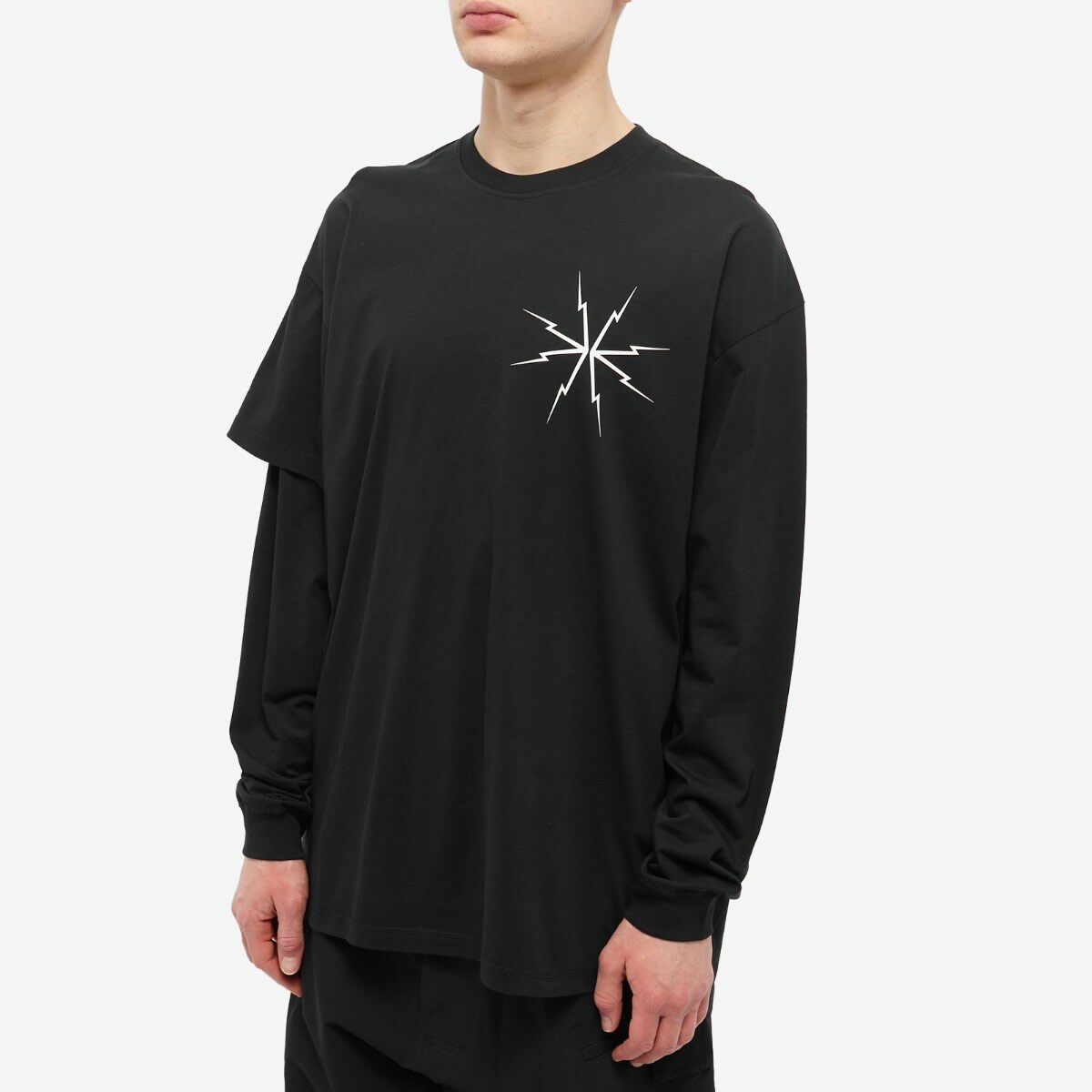 Acronym Men's Long Sleeve Pima Cotton T-Shirt in Black