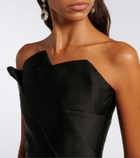 Roland Mouret Pleated taffeta corset top