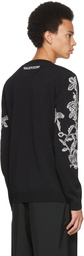 Valentino Black Jacquard Blooming Sweater