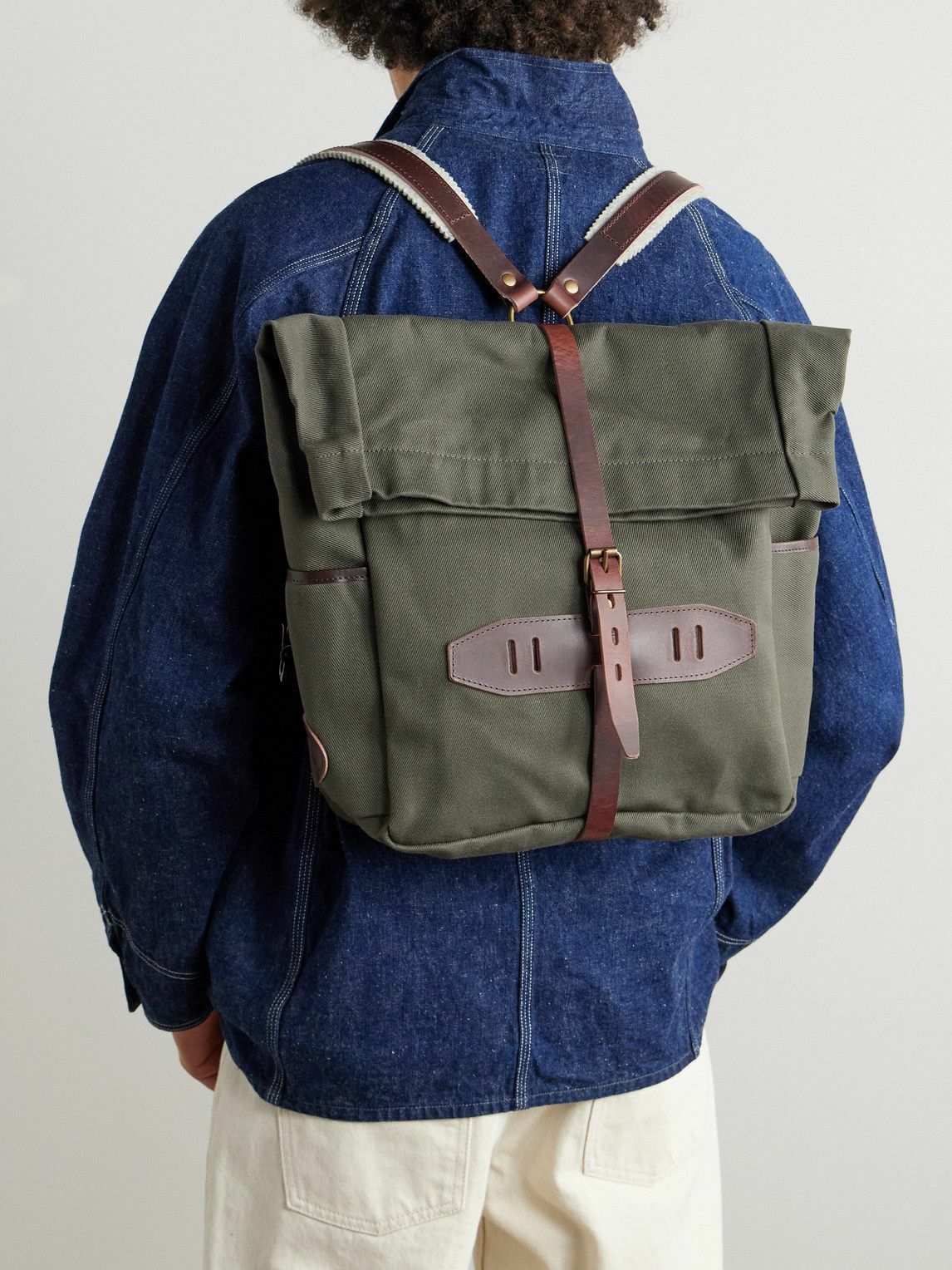 Bleu de Chauffe - Jamy Leather-Trimmed Canvas Backpack