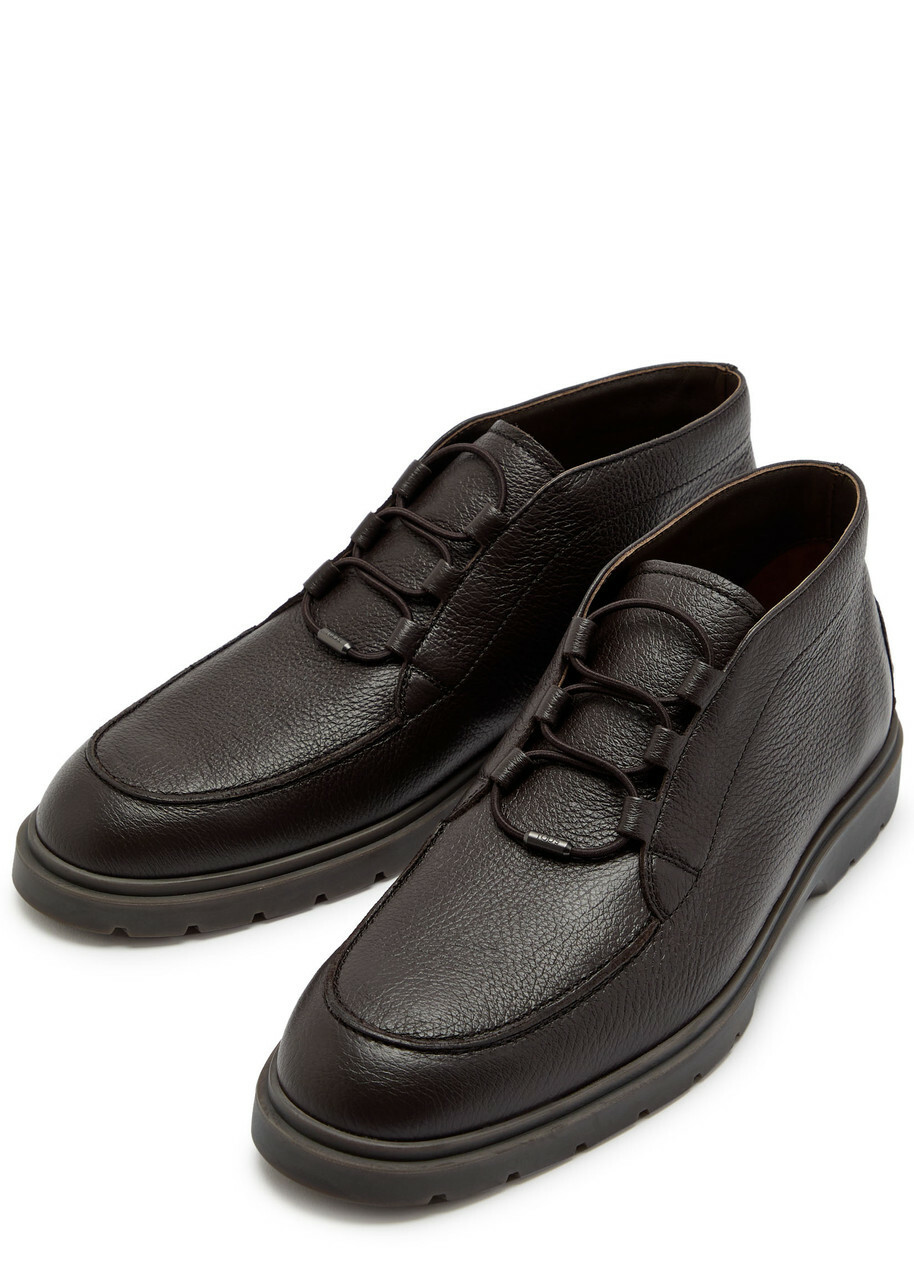 Tods Polacco Grained Leather Shoes Brown