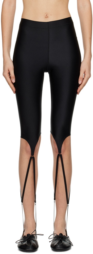 Photo: J KOO Black Stirrup Leggings