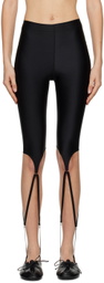 J KOO Black Stirrup Leggings