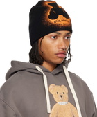 Palm Angels Black Spray Bear Beanie