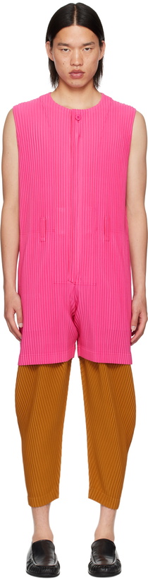 Photo: HOMME PLISSÉ ISSEY MIYAKE Pink Colorful Pleats Jumpsuit