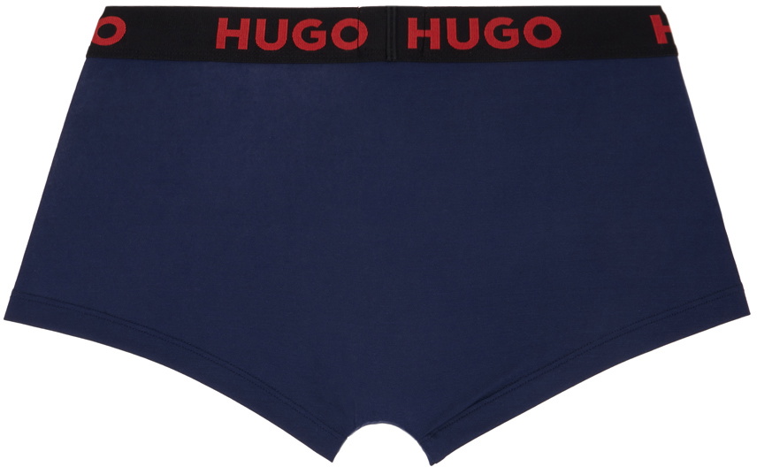 Hugo Three-Pack Black Jacquard-Logo Boxers