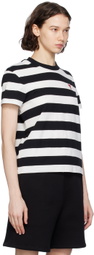 AMI Paris Black & White Striped T-Shirt