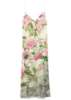 Alice + Olivia Juliette Floral-printed Satin Midi Dress Pink