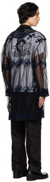 Simone Rocha Black Embroidered Coat