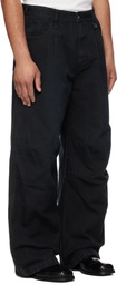 WOOYOUNGMI Navy 3D Wide Dyed Jeans