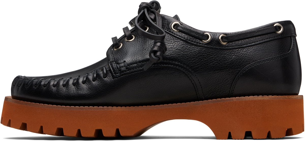 Valentino Garavani Black Lug Sole Boat Shoes