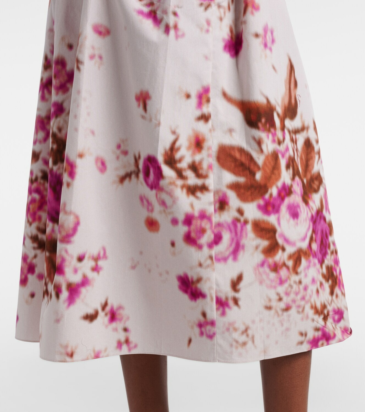 Erdem Floral cotton poplin midi skirt