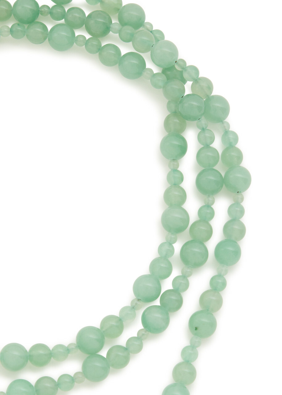 Jennifer Behr Veda Beaded 18kt Gold-plated Necklace - Dark Green - One Size