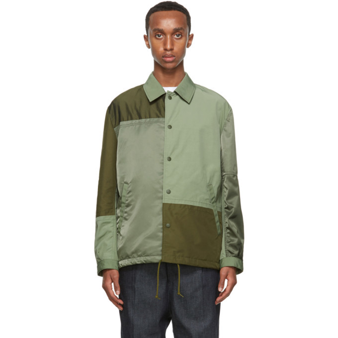 Photo: Comme des Garcons Homme Green Panelled Jacket